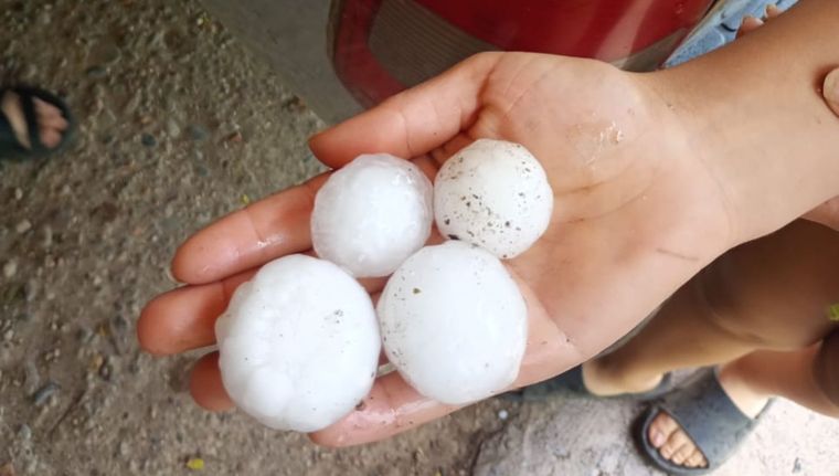La piedras eran del tamaño de una pelota de ping pong. Foto: Gentileza