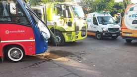 La escena del choque entre el colectivo y la autobomba de los BVGC en Godoy Cruz. La escena del choque entre el colectivo y la autobomba de los BVGC en Godoy Cruz.