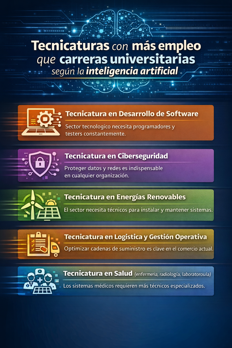Según la inteligencia artificial, el mercado laboral prioriza perfiles técnicos y prácticos. Según la inteligencia artificial, el mercado laboral prioriza perfiles técnicos y prácticos.