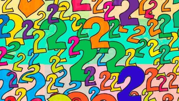 Acertijo visual, reto visual, signo de interrogación