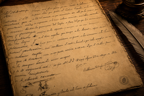 El documento conservado por el Archivo General de la Nación Argentina muestra el pedido que Baltasar Hidalgo de Cisneros hizo tras la Revolución de Mayo. El documento conservado por el Archivo General de la Nación Argentina muestra el pedido que Baltasar Hidalgo de Cisneros hizo tras la Revolución de Mayo.