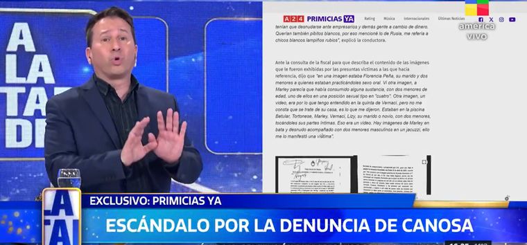 Parte de las declaraciones y testimonios presentados por Canosa. Créditos: Captura de pantalla / América TV Parte de las declaraciones y testimonios presentados por Canosa. Créditos: Captura de pantalla / América TV
