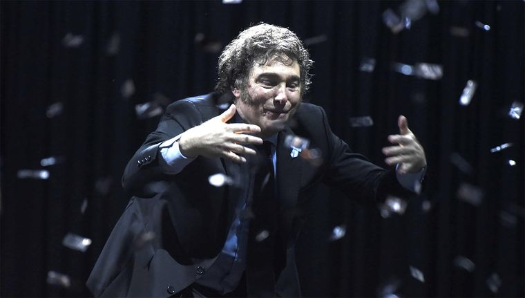El presidente Javier Milei durante su acto en el Luna Park Foto: Juan Mateo Aberastain/MDZ