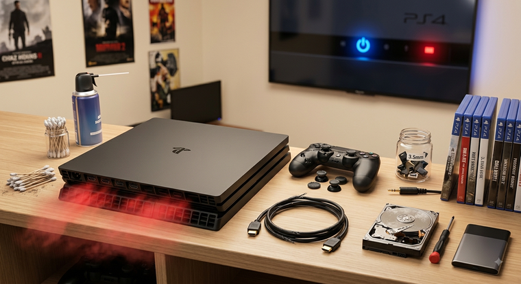 PlayStation 4 puede mostrar una luz azul persistente cuando existen fallas con hardware o HDMI. PlayStation 4 puede mostrar una luz azul persistente cuando existen fallas con hardware o HDMI.