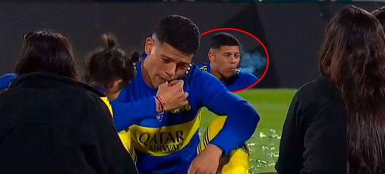 A Rojo lo enfocaron fumando en los festejos del Boca campeón.