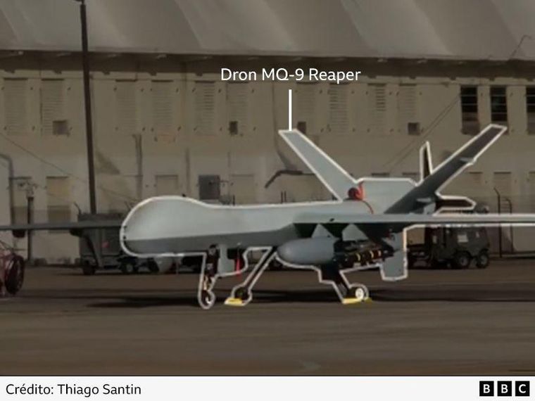 Un dron Reaper estadounidense filmado en Puerto Rico por Thiago Santin.