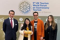 El momento en que los mendocinos reciben el galardón. Foto: Gentileza