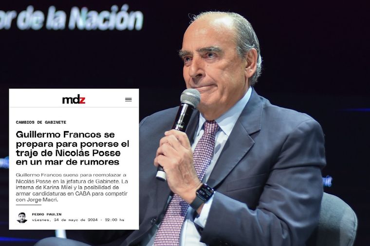 El viernes 24 MDZ anticipaba el nuevo rol de Francos en el Gobierno Foto: MDZ