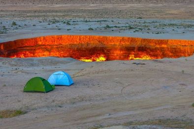 MDZol | Desde hace más de 50 años que el fuego no se apaga en el lugar conocido como Las puertas del infierno en Turkmenistán. Foto: mystart.com/