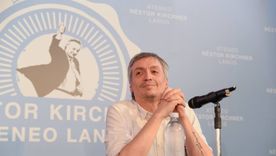 Máximo Kirchner durante un acto en Lanús Foto: Prensa