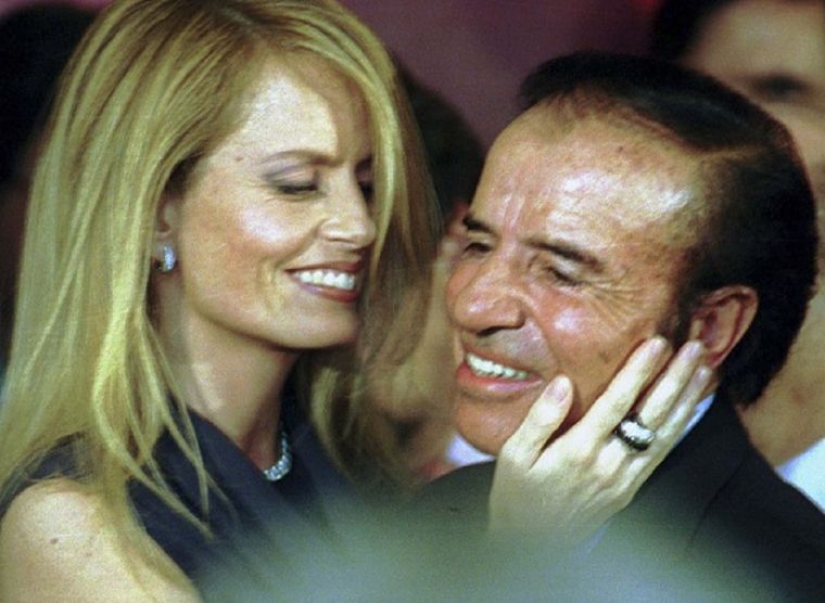 Carlos Saúl Menem y Cecilia Bolocco Foto: NA