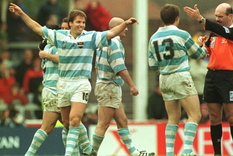 El rostro de Gonzalo Quesada lo dice todo, tras una remontada histórica para el rugby argentino en 1999. Foto: Gentileza El rostro de Gonzalo Quesada lo dice todo, tras una remontada histórica para el rugby argentino en 1999. Foto: Gentileza