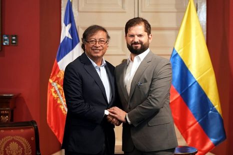 Gustavo Petro y Gabriel Boric criticaron con frontalidad a Donald Trump. Foto Presidencia Chile
