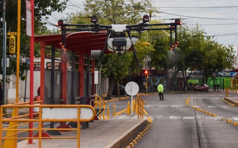 La prueba piloto se realizó en una parada de micro de San Martín y Tiburcio Benegas de Godoy Cruz
