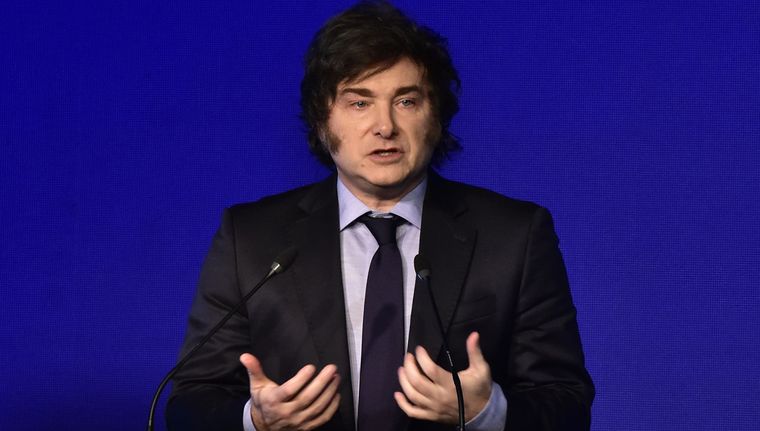 Javier Milei cerró hoy el Coloquio de IDEA con un mensaje presidencial a su manera Foto: NA