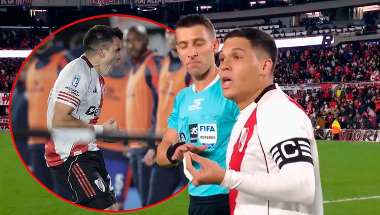 Juanfer Quintero se enojó con Acuña en pleno partido.
