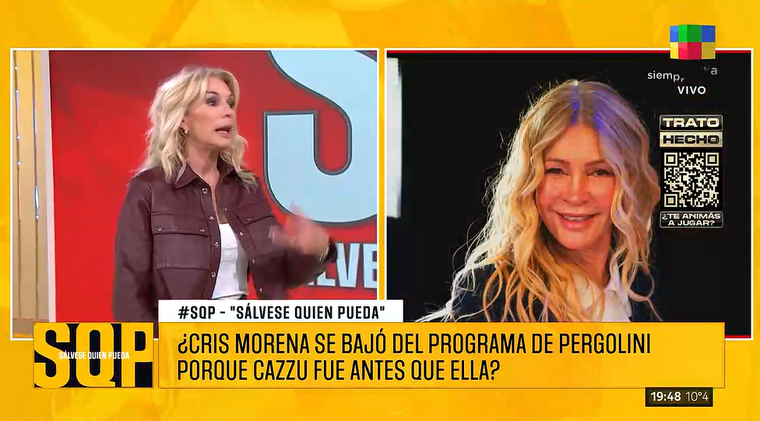 Polémica con Cris Morena. Foto: captura de video/ América TV. Polémica con Cris Morena. Foto: captura de video/ América TV.