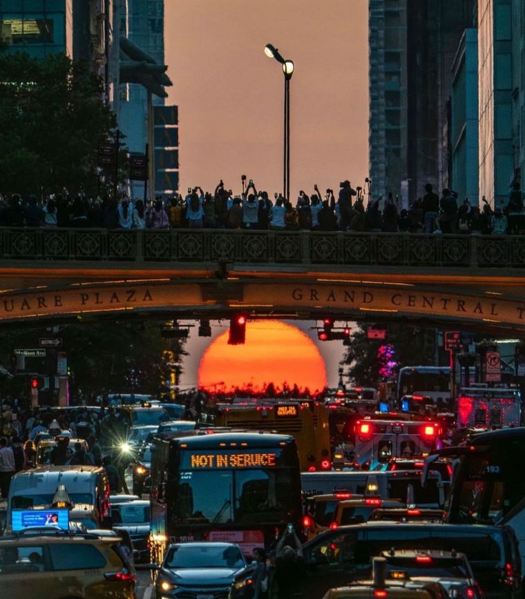 Nuevamente se pudo disfrutar del espectacular fenómeno Manhattanhenge Foto: @kingy27nyc