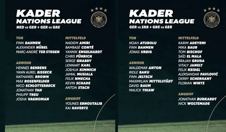 La primera y extensa lista de Klopp al mando de la Selección de Alemania.