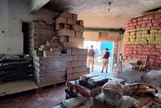 Los alimentos almacenados en galpones de movimientos sociales Foto: Ministerio de Seguridad