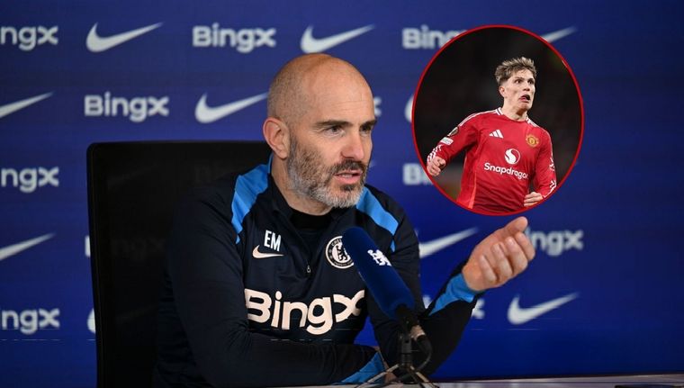 Enzo Maresca lanzó una frase sobre la posible llegada de Alejandro Garnacho al Chelsea. Foto: @ChelseaInPhotos y EFE