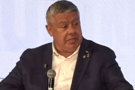 El mandamás del fútbol argentino no esquivó ningún tema y dejó varios textuales potentes sobre el arbitraje y la credibilidad del juego. Foto: captura de video. El mandamás del fútbol argentino no esquivó ningún tema y dejó varios textuales potentes sobre el arbitraje y la credibilidad del juego. Foto: captura de video.