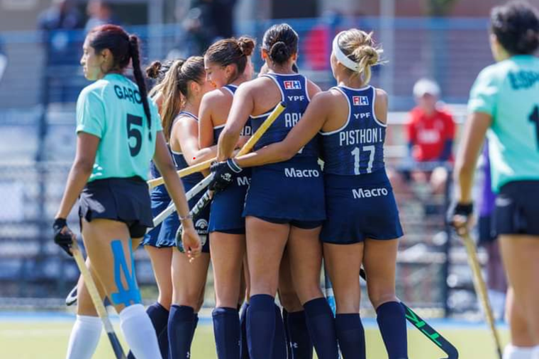 Sol Guignet anotó tres tantos en el triunfo de Las Leoncitas. Foto: Argentina Field Hockey