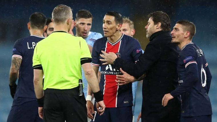 Di María no se bancó la derrota y se fue expulsado. Foto: TyC Sports