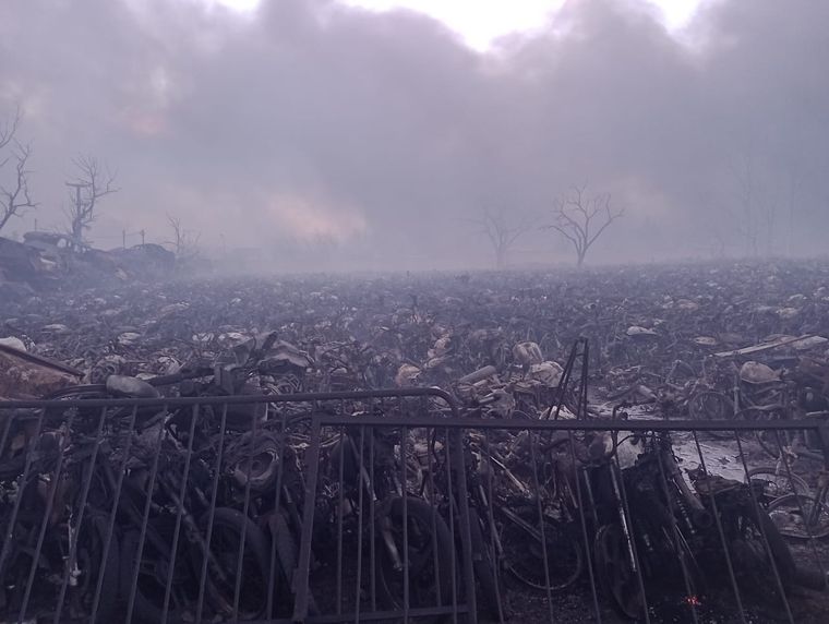 El incendio en la playa San Agustín es uno de los más grandes en zonas urbanizadas de Mendoza en los últimos años Foto: Télam