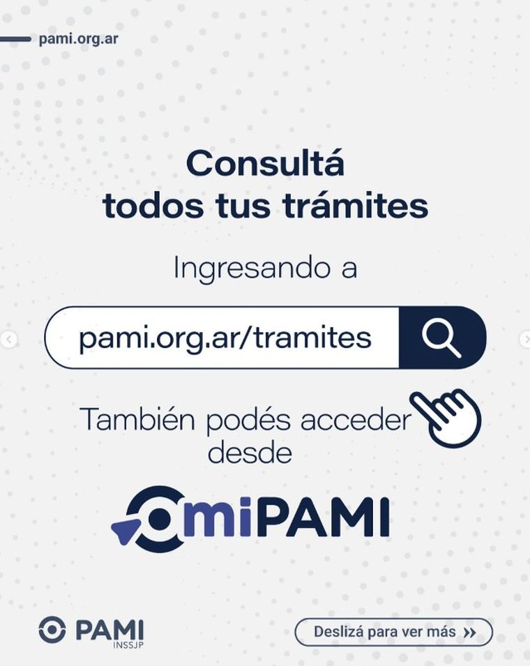 Algunas de las consultas que puede realizarse en Mi Pami. Foto: Instagram Algunas de las consultas que puede realizarse en Mi Pami. Foto: Instagram