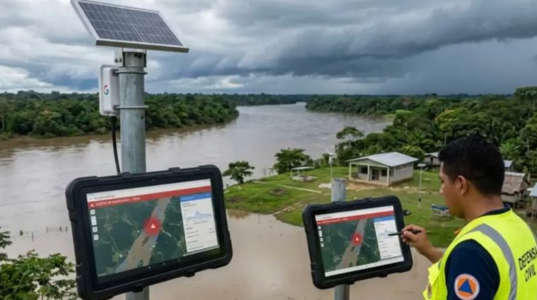 Google creó Flood Hub, una plataforma que ayuda a prevenir daños en zonas vulnerables. Google creó Flood Hub, una plataforma que ayuda a prevenir daños en zonas vulnerables.