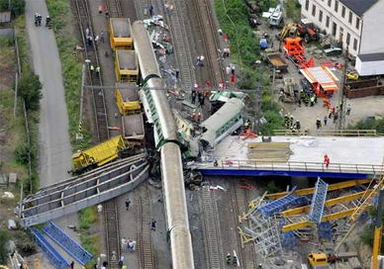 Accidente de trenes. Foto: EFE