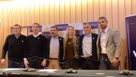 En el extremo izquierdo, Guillermo Montenegro, el líder de la Quinta Sección de las listas de Alianza La Libertad Avanza.