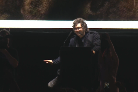 El gesto de Javier Milei. El gesto de Javier Milei.