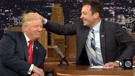 Donald Trump, siendo candidato republicano a la presidencia de los Estados Unidos, visitó el programa de Jimmy Fallon. Foto DPA