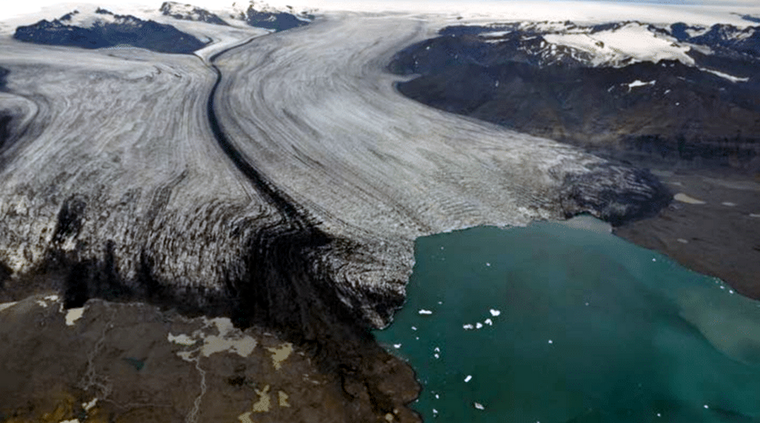 El glaciar de Breidamerkurjokull, en Islandia, escenario trágico. Foto: ResearchGate.