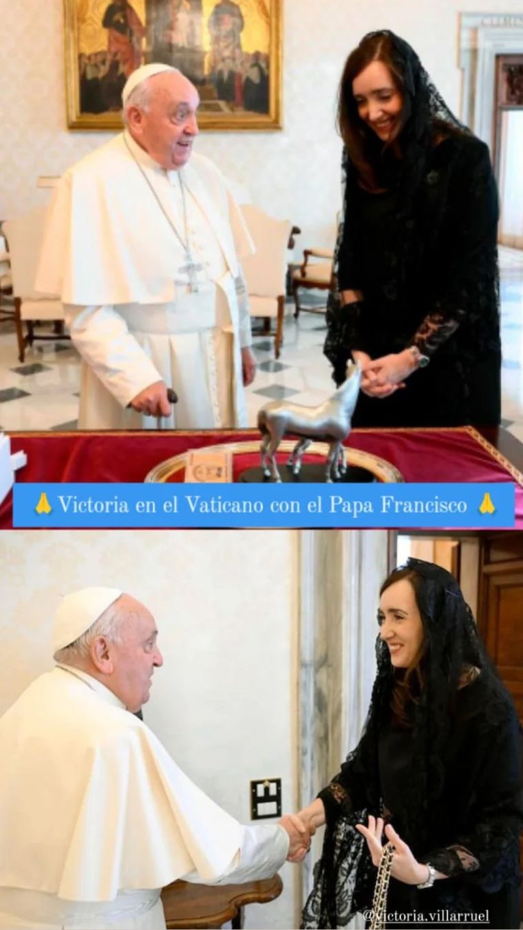 Victoria Villarruel mantuvo una reunión con el Papa Francisco durante el comienzo de esta semana: este fue su look Foto: Instagram