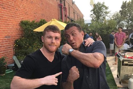 Sylvester Stallone junto a Canelo Álvarez.