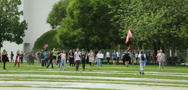 El grupo de protestantes contra Milei en Berlín Foto: Cuenta de X de Fernando Iglesias