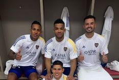 Villa, Fabra, Cardona y Campuzano, los colombianos de Boca. Foto: Boca Juniors