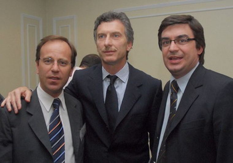 El senador Aguinaga, Macri y De Marchi, tras la reunión de ayer. Foto: PD