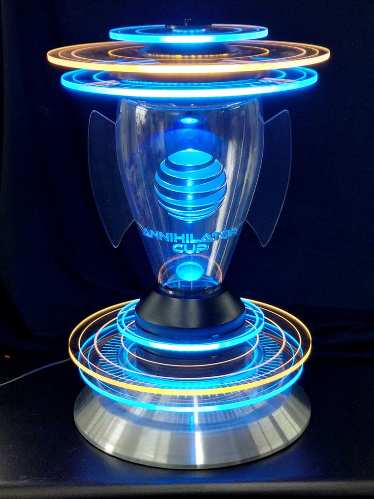 Shop Cat fue contactado en 2023 para desarrollar, diseñar y fabricar el trofeo físico para el torneo de videojuegos Annihilator Cup, basándose en gráficos de marca animados existentes. Shop Cat fue contactado en 2023 para desarrollar, diseñar y fabricar el trofeo físico para el torneo de videojuegos Annihilator Cup, basándose en gráficos de marca animados existentes.