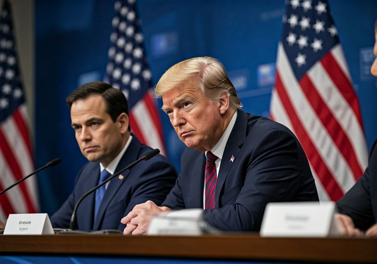 Donald Trump junto a Marco Rubio