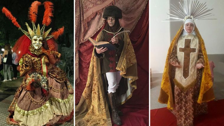 Diseños de autor: la llamativa propuesta de trajes con materiales sustentables del artista de Tunuyán.