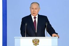 Putin habla al Parlamento, en Rusia. Foto: Efe.