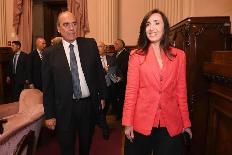 El jefe de Gabinete, Guillermo Francos,&nbsp; y la vicepresidenta Victoria Villarruel.