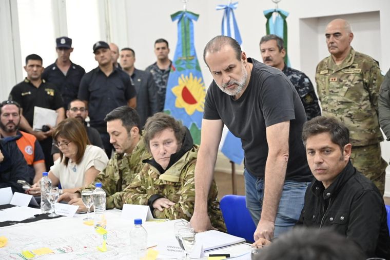 Javier Milei y Axel Kicillof en Bahía Blanca, el pasado enero Foto: Twitter Federico Susbielles