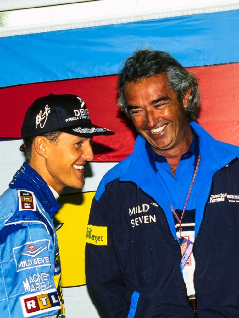 Flavio Briatore junto a Michael Schumacher. Flavio Briatore junto a Michael Schumacher.
