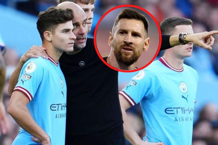 Pep Guardiola comparó a Julián Álvarez con Messi.