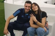 Elisa Montero y Lionel Scaloni.